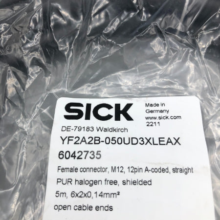 SICK 2D-LiDARセンサ接続用ケーブル YF2A2B-050UD3XLEAX
