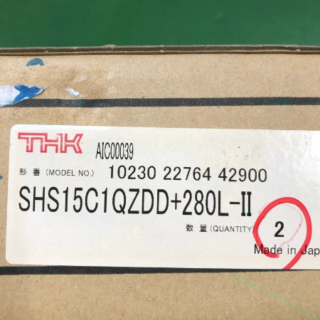 THK ボールリテーナ入りLMガイド SHS15C1QZDD+280LｰⅡ 2本1セット