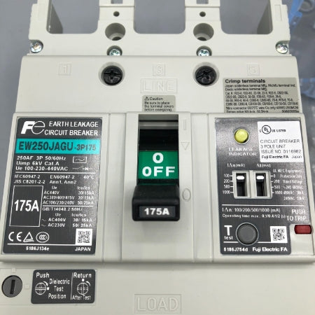 富士電機 漏電遮断器 EW250JAGU-3P175K
