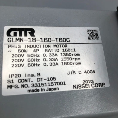 ニッセイ ギアモータ GLMN-18-160-T60C