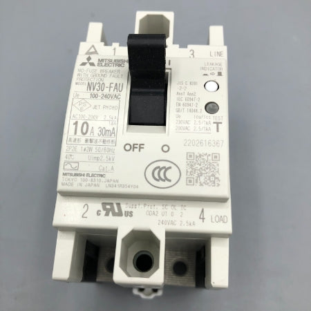 三菱電機 分電盤用遮断器・制御盤用遮断器 NV30-FAU 2P 10A 100-240V 30MA W