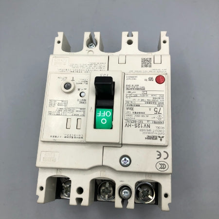 三菱電機 漏電遮断器 NV125-HV 3P 75A 100-440V 30MA | FA機器、メカトロパーツ全般のリユース品