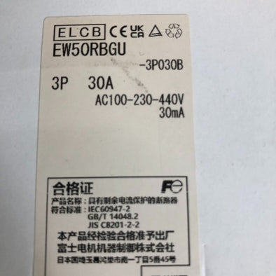 富士電機 UL認定品漏電遮断器 EW50RBGU-3P030B