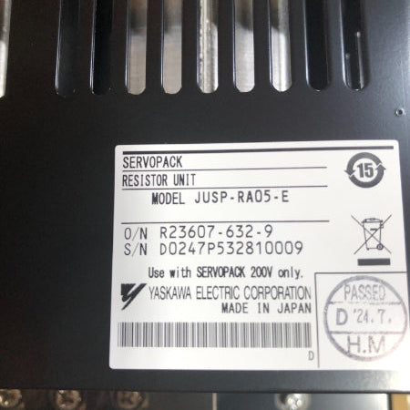 安川電機 SGDV用回生抵抗器 JUSP-RA05-E