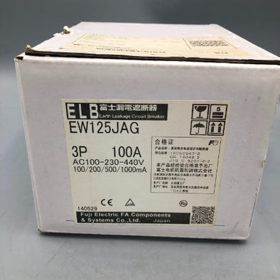 富士電機 漏電遮断器 EW125JAG-3P100A