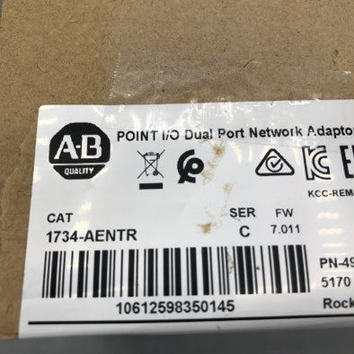 ロックウェル POINT I/Oデュアルポートネットワークアダプタ 1734-AENTR