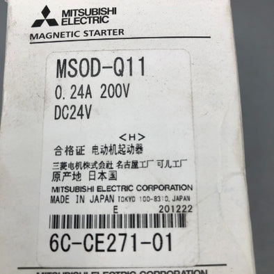 三菱電機 高感度コンタクタ MSOD-Q11 0.24A 200V DC24V