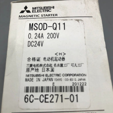 三菱電機 高感度コンタクタ MSOD-Q11 0.24A 200V DC24V