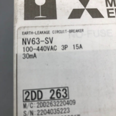 三菱電機 漏電遮断器 NV63-SV 3P 15A 100-440V 30MA