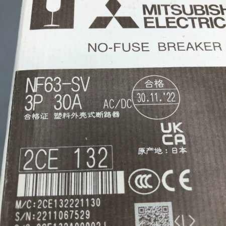 三菱電機 低圧遮断機 NF63-SV 3P 30A AC/DC