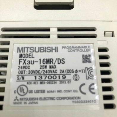 三菱電機 シーケンサCPU FX3U-16MR/DS