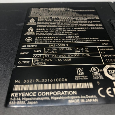 キーエンス サーボアンプ SV2-020L2