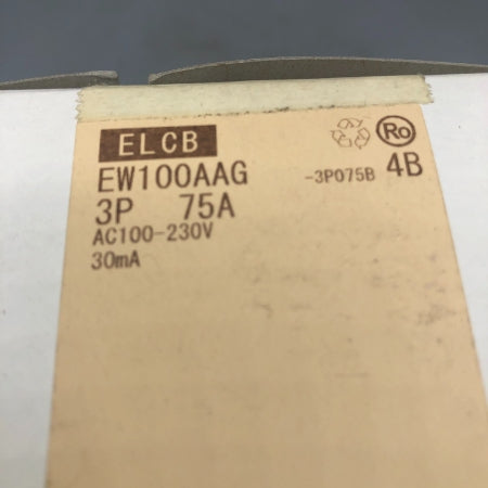 富士電機 一般配線用漏電遮断器 EW100AAG 3P 75A 30mA