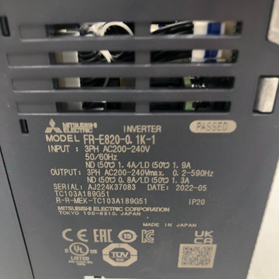 三菱電機 インバータ FR-E820-0.1K-1