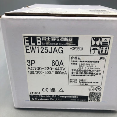 富士電機 一般配線用漏電遮断器 EW125JAG-3P100K