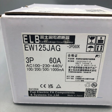 富士電機 一般配線用漏電遮断器 EW125JAG-3P100K