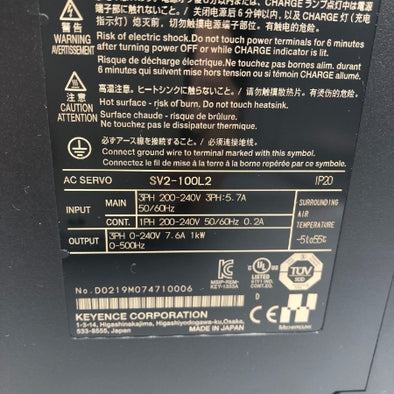 キーエンス サーボアンプ SV2-100L2