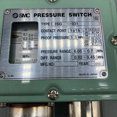 動作表示灯付圧力スイッチ  SMC ISG221-031