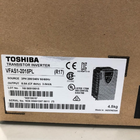 インバータ１．５ｋＷ２００Ｖ 東芝 VFAS1-2015PL 3相 200V 1.5kW