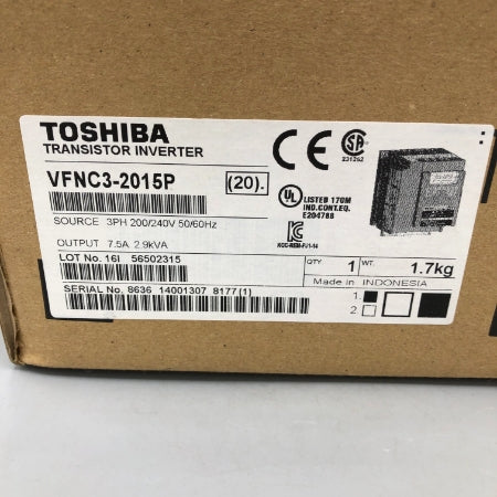 インバータ１．５ｋＷ２００Ｖ 東芝 VFNC3-2015P 3相 200V 1.5kW