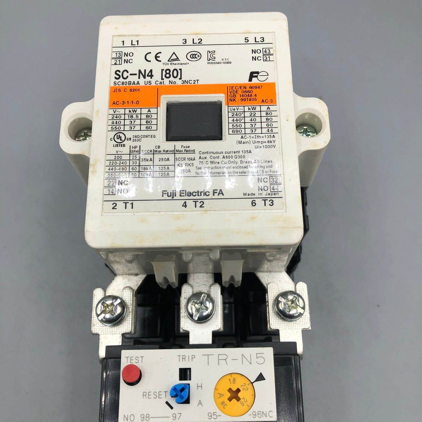 富士電機 電磁接触器 SC-N4-80 TR-N5サーマル取付品 箱違い | FA機器 